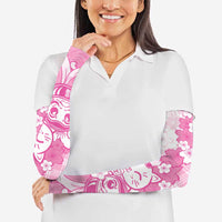 Pink Palaka Hawaiian And Japanese Arm Sleeves Maneki Neko And Sakura Bloom DT05 - Polynesian Pride