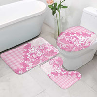 Pink Palaka Hawaiian And Japanese Bathroom Set Maneki Neko And Sakura Bloom