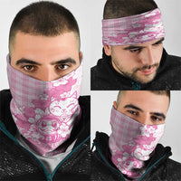 Pink Palaka Hawaiian And Japanese Neck Gaiter Maneki Neko And Sakura Bloom DT05 - Polynesian Pride