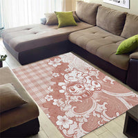 Beige Palaka Hawaiian And Japanese Area Rug Maneki Neko And Sakura Bloom