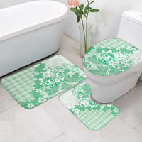 Green Palaka Hawaiian And Japanese Bathroom Set Maneki Neko And Sakura Bloom