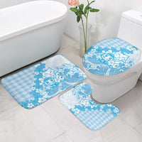 Blue Palaka Hawaiian And Japanese Bathroom Set Maneki Neko And Sakura Bloom