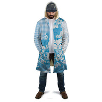 Blue Palaka Hawaiian And Japanese Cloak Maneki Neko And Sakura Bloom