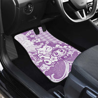 Purple Palaka Hawaiian And Japanese Car Mats Maneki Neko And Sakura Bloom