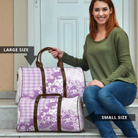 Purple Palaka Hawaiian And Japanese Travel Bag Maneki Neko And Sakura Bloom DT05 - Polynesian Pride