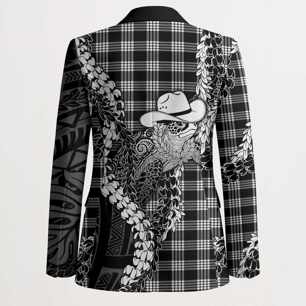 Black Hawaii Palaka Cowboy Turtle Blazer Hawaiian Paniolo Puakenikeni Maile Lei DT05 - Polynesian Pride