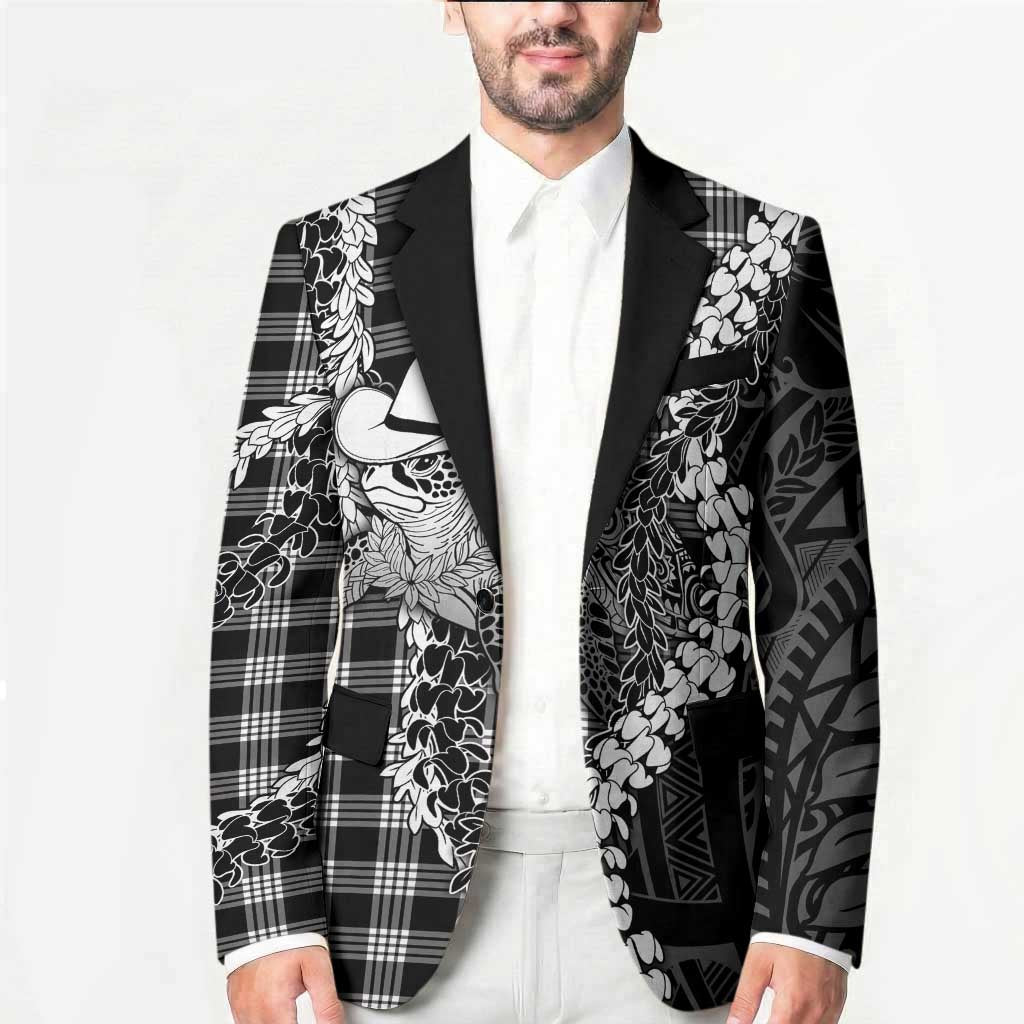 Black Hawaii Palaka Cowboy Turtle Blazer Hawaiian Paniolo Puakenikeni Maile Lei DT05 - Polynesian Pride