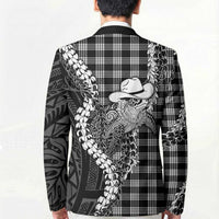 Black Hawaii Palaka Cowboy Turtle Blazer Hawaiian Paniolo Puakenikeni Maile Lei DT05 - Polynesian Pride