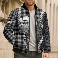 Black Hawaii Palaka Cowboy Turtle Bomber Puffer Jacket Hawaiian Paniolo Puakenikeni Maile Lei DT05 - Polynesian Pride