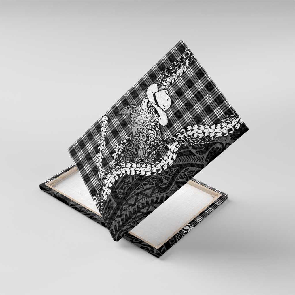 Black Hawaii Palaka Cowboy Turtle Canvas Wall Art Hawaiian Paniolo Puakenikeni Maile Lei