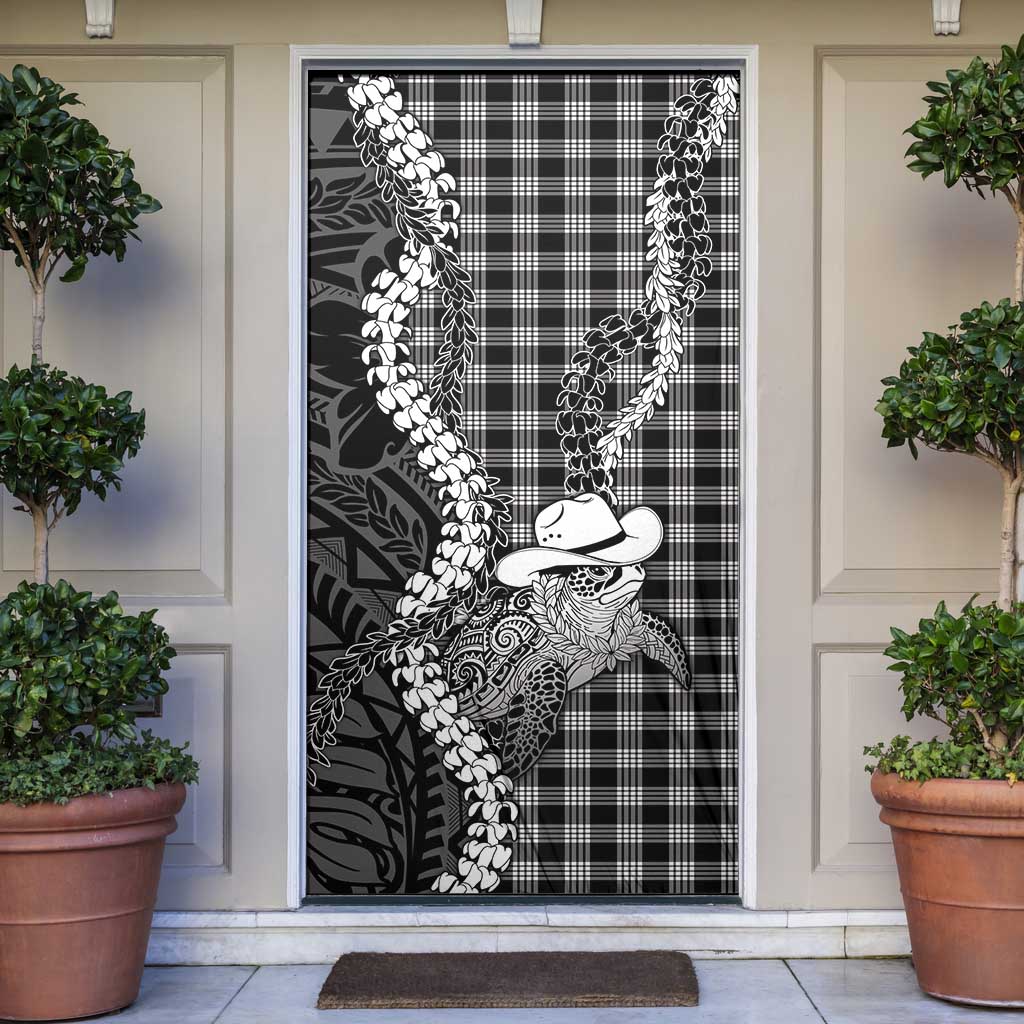 Black Hawaii Palaka Cowboy Turtle Door Cover Hawaiian Paniolo Puakenikeni Maile Lei