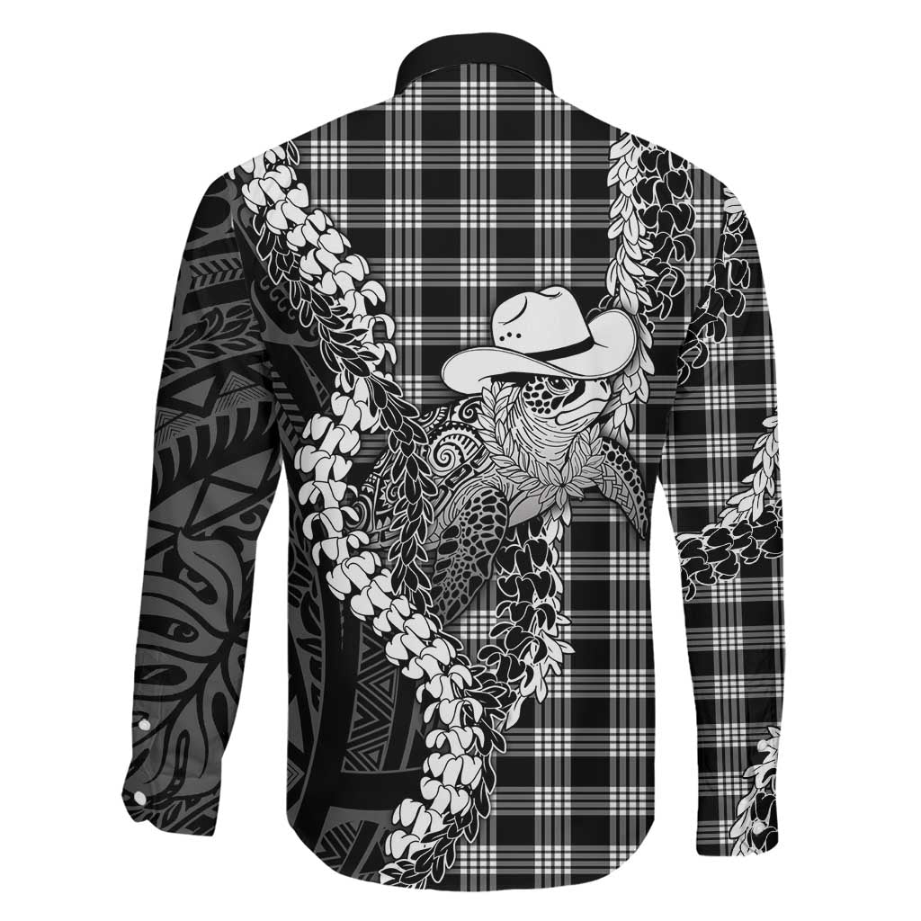 Black Hawaii Palaka Cowboy Turtle Family Matching Mermaid Dress and Hawaiian Shirt Hawaiian Paniolo Puakenikeni Maile Lei