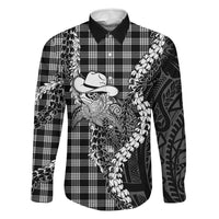 Black Hawaii Palaka Cowboy Turtle Family Matching Short Sleeve Bodycon Dress and Hawaiian Shirt Hawaiian Paniolo Puakenikeni Maile Lei