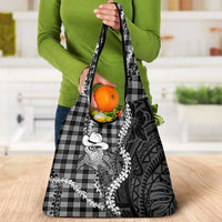 Black Hawaii Palaka Cowboy Turtle Grocery Bag Hawaiian Paniolo Puakenikeni Maile Lei