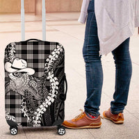 Black Hawaii Palaka Cowboy Turtle Luggage Cover Hawaiian Paniolo Puakenikeni Maile Lei