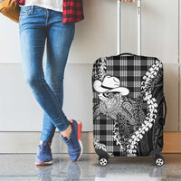 Black Hawaii Palaka Cowboy Turtle Luggage Cover Hawaiian Paniolo Puakenikeni Maile Lei