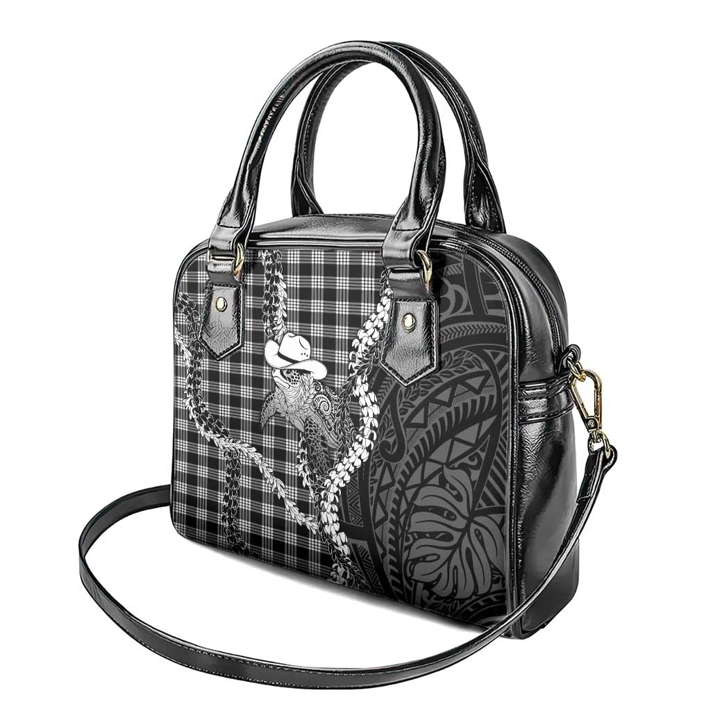 Black Hawaii Palaka Cowboy Turtle Shoulder Handbag Hawaiian Paniolo Puakenikeni Maile Lei DT05 - Polynesian Pride