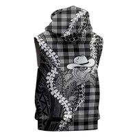 Black Hawaii Palaka Cowboy Turtle Sleeveless Zip Hoodie Hawaiian Paniolo Puakenikeni Maile Lei