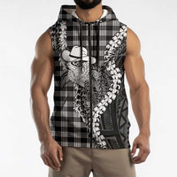 Black Hawaii Palaka Cowboy Turtle Sleeveless Zip Hoodie Hawaiian Paniolo Puakenikeni Maile Lei