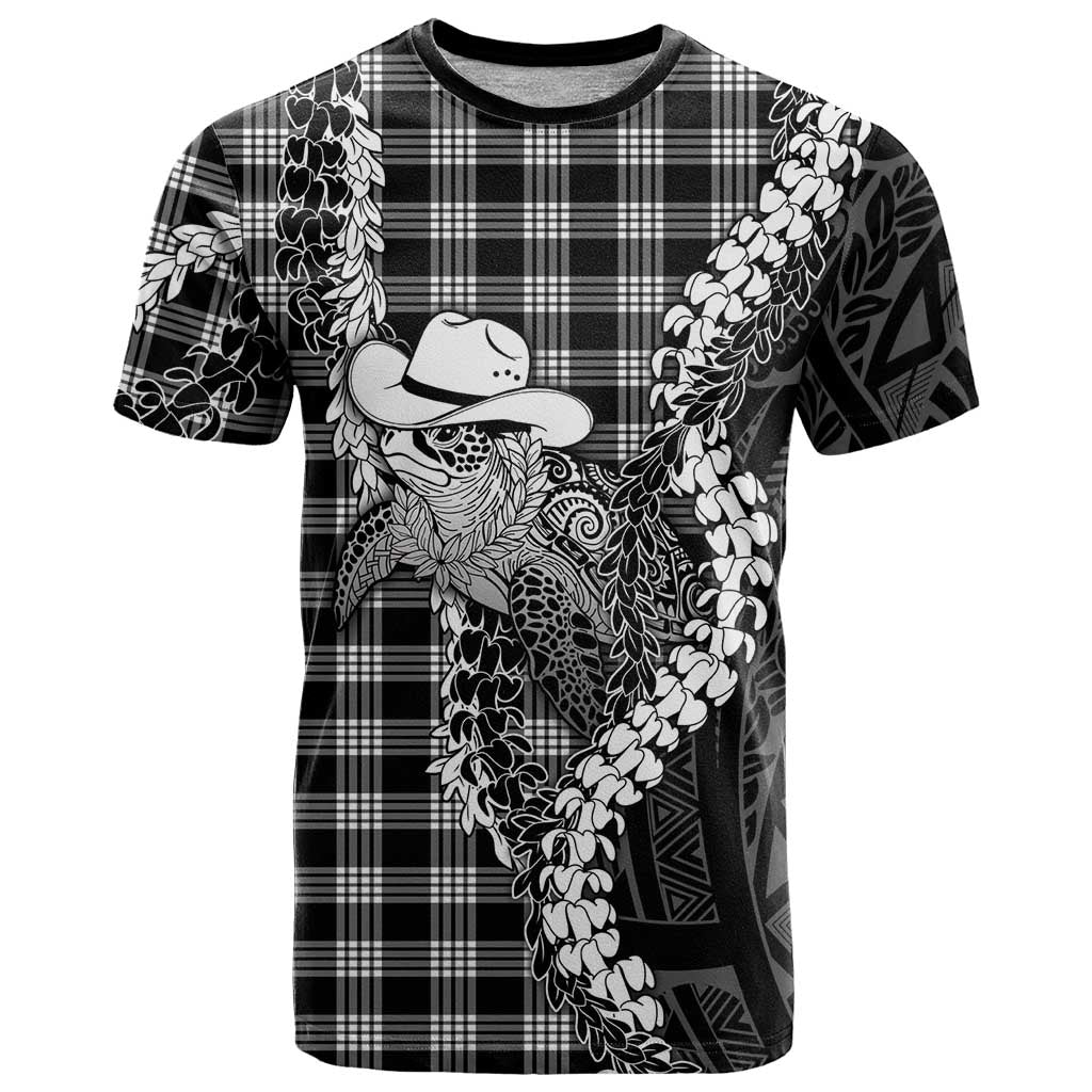 Black Hawaii Palaka Cowboy Turtle T Shirt Hawaiian Paniolo Puakenikeni Maile Lei
