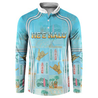 Custom Hawaii Surfing Button Sweatshirt He'e Nalu DT05 Blue - Polynesian Pride