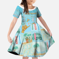 Custom Hawaii Surfing Family Matching Tank Maxi Dress and Hawaiian Shirt He'e Nalu