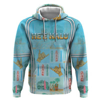 Custom Hawaii Surfing Hoodie He'e Nalu DT05 Pullover Hoodie Blue - Polynesian Pride