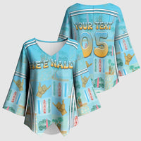 Custom Hawaii Surfing Kimono Sleeve Blouse He'e Nalu