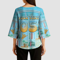 Custom Hawaii Surfing Kimono Sleeve Blouse He'e Nalu