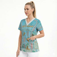 Custom Hawaii Surfing Scrub Top He'e Nalu DT05 - Polynesian Pride
