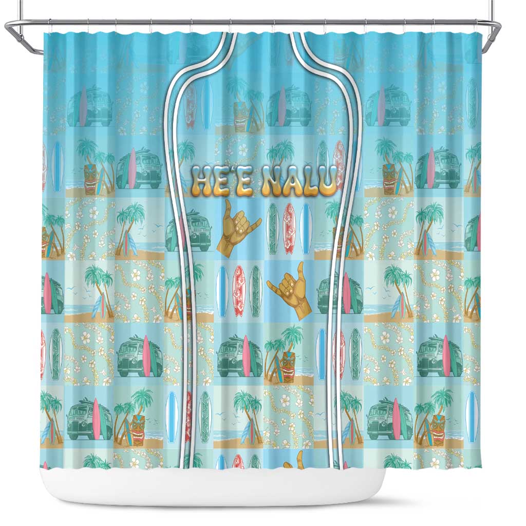 Hawaii Surfing Shower Curtain He'e Nalu