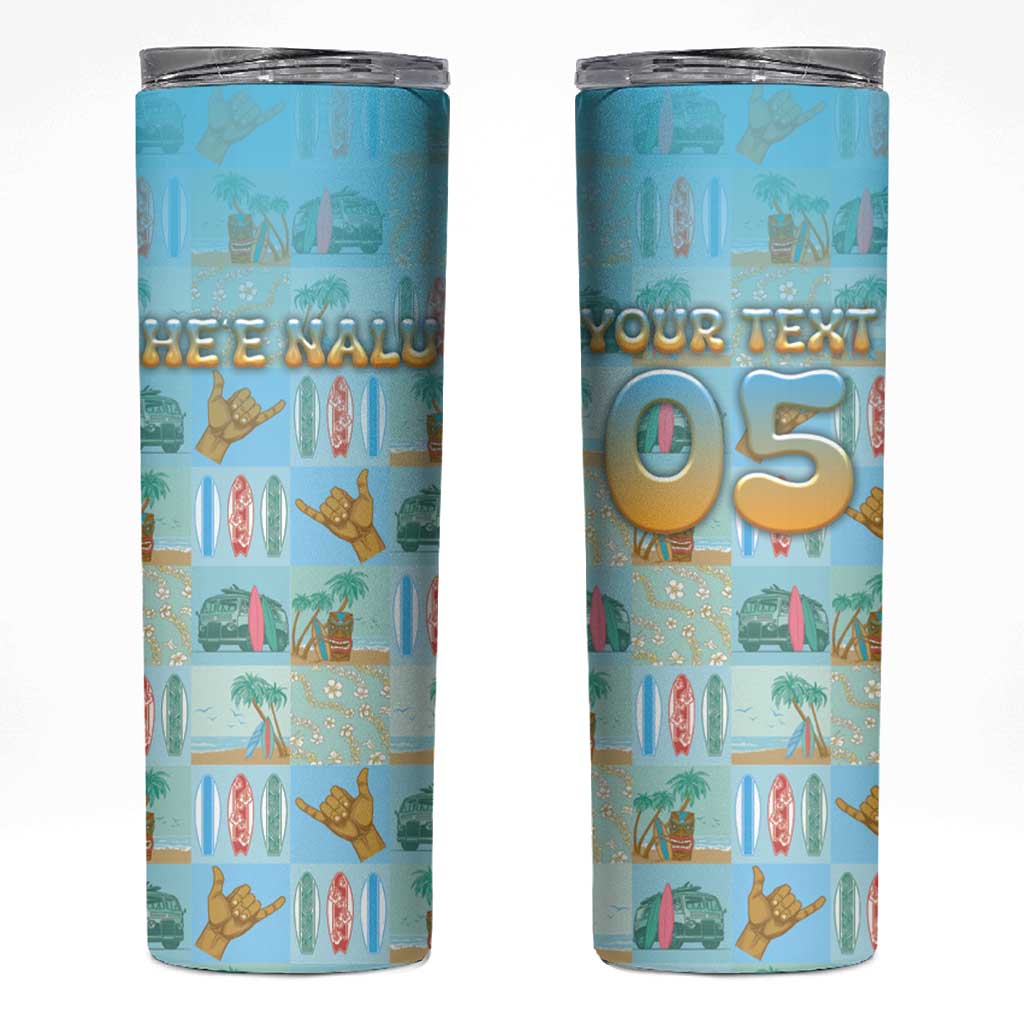 Custom Hawaii Surfing Skinny Tumbler He'e Nalu DT05 Blue - Polynesian Pride