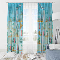 Hawaii Surfing Window Curtain He'e Nalu DT05 - Polynesian Pride