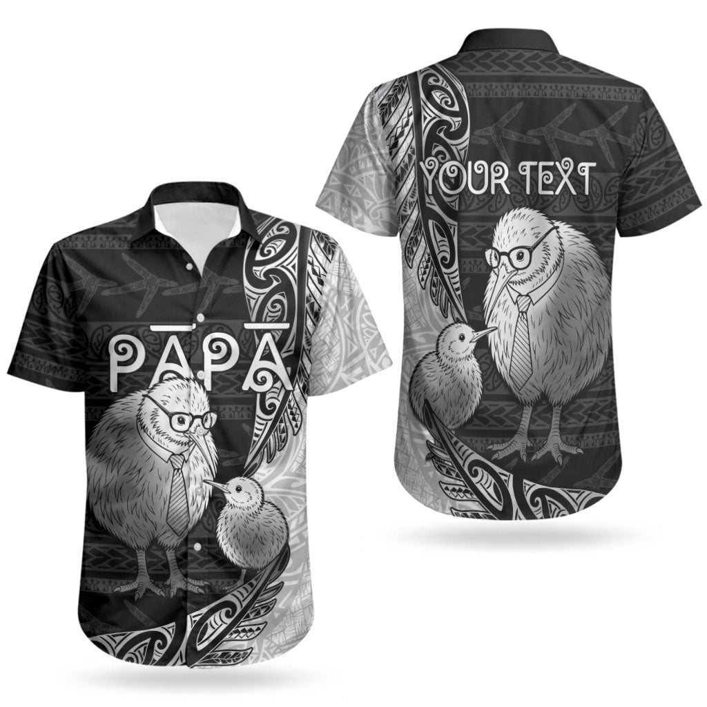 Personalised New Zealand Father's Day Couples Matching Mermaid Dress and Hawaiian Shirt Papa Kiwi Bird Tribal Pattern DT05 - Polynesian Pride