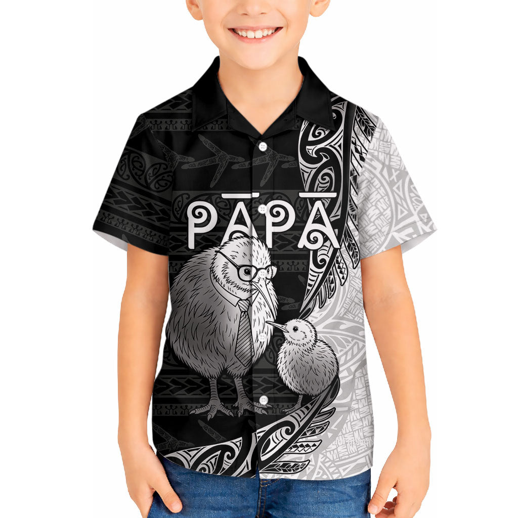 Personalised New Zealand Father's Day Hawaiian Shirt Papa Kiwi Bird Tribal Pattern DT05 - Polynesian Pride