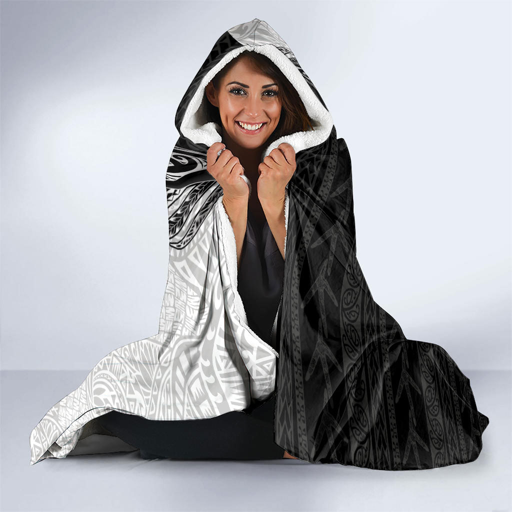 Personalised New Zealand Father's Day Hooded Blanket Papa Kiwi Bird Tribal Pattern DT05 - Polynesian Pride