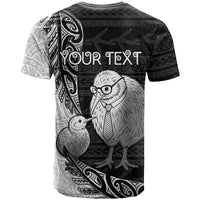 Personalised New Zealand Father's Day T Shirt Papa Kiwi Bird Tribal Pattern DT05 - Polynesian Pride