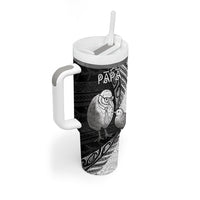 Personalised New Zealand Father's Day Tumbler With Handle Papa Kiwi Bird Tribal Pattern DT05 - Polynesian Pride