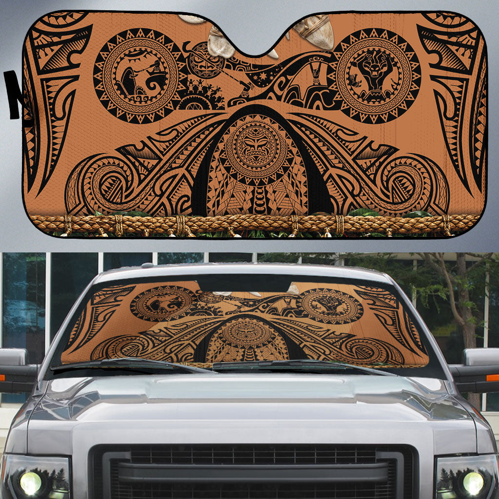 Polynesia Maui Tattoo Inspired Auto Sun Shade Tropical Leaf Skirt Costume