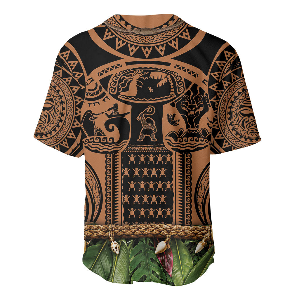 Polynesia Maui Tattoo Inspired Baseball Jersey Tropical Leaf Skirt Costume