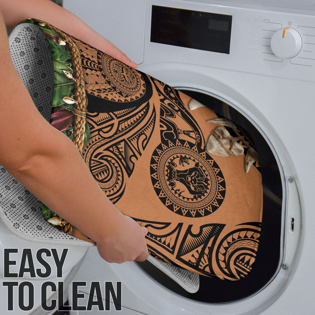Polynesia Maui Tattoo Inspired Bathroom Set Tropical Leaf Skirt Costume