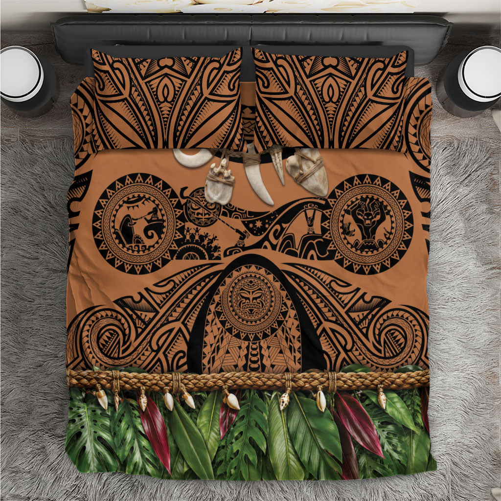 Polynesia Maui Tattoo Inspired Bedding Set Tropical Leaf Skirt Costume