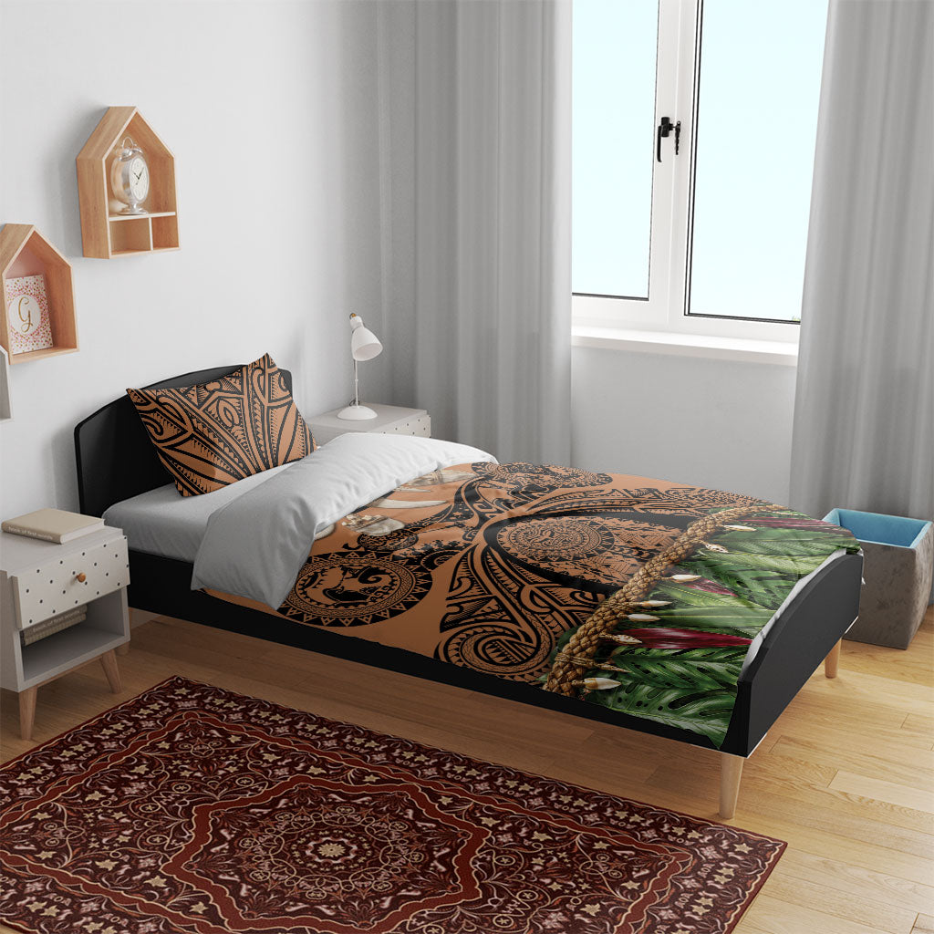 Polynesia Maui Tattoo Inspired Bedding Set Tropical Leaf Skirt Costume