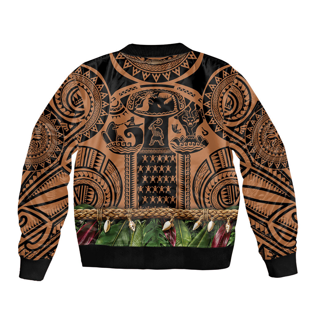 Polynesia Maui Tattoo Inspired Bomber Jacket Tropical Leaf Skirt Costume