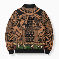 Polynesia Maui Tattoo Inspired Bomber Puffer Jacket Tropical Leaf Skirt Costume