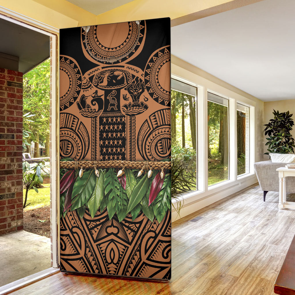 Polynesia Maui Tattoo Inspired Door Cover Tropical Leaf Skirt Costume