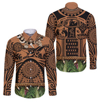 Polynesia Maui Tattoo Inspired Family Matching Tank Maxi Dress and Hawaiian Shirt Tropical Leaf Skirt Costume