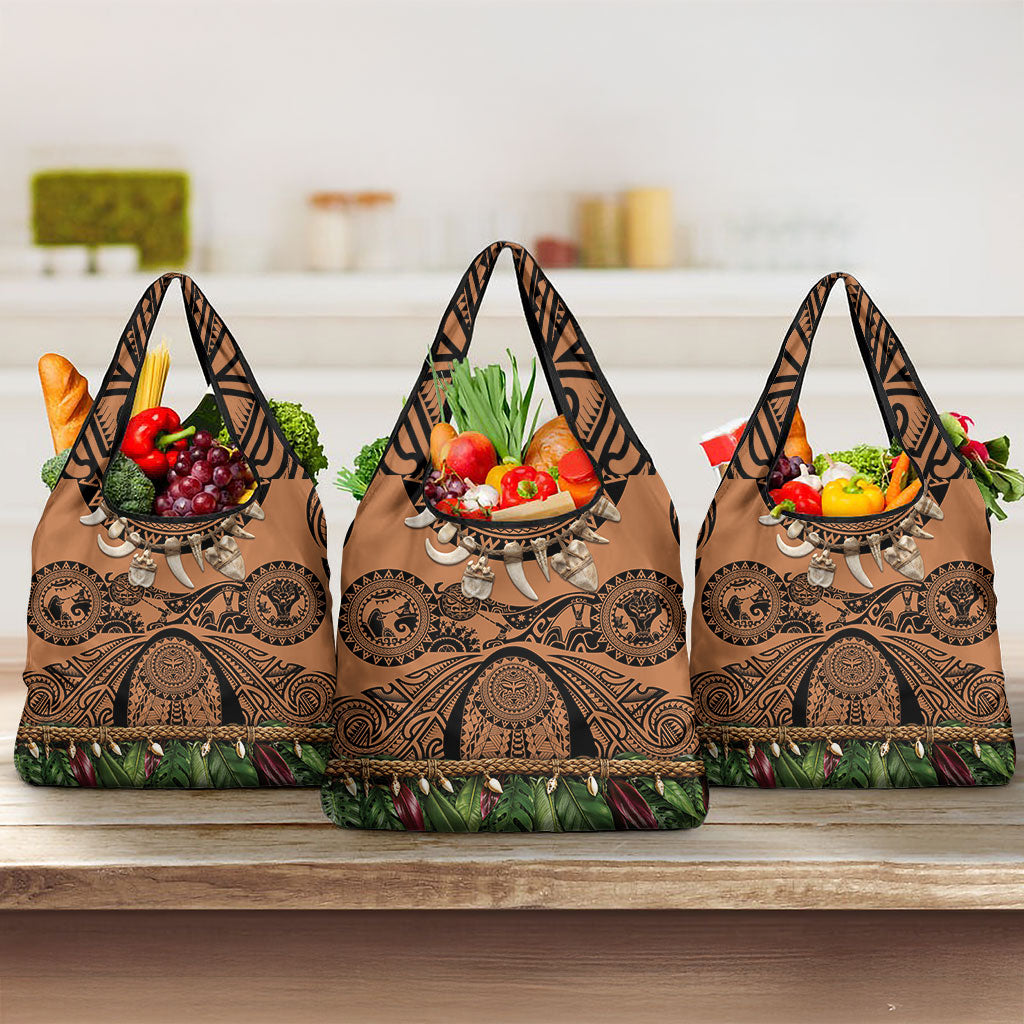 Polynesia Maui Tattoo Inspired Grocery Bag Tropical Leaf Skirt Costume