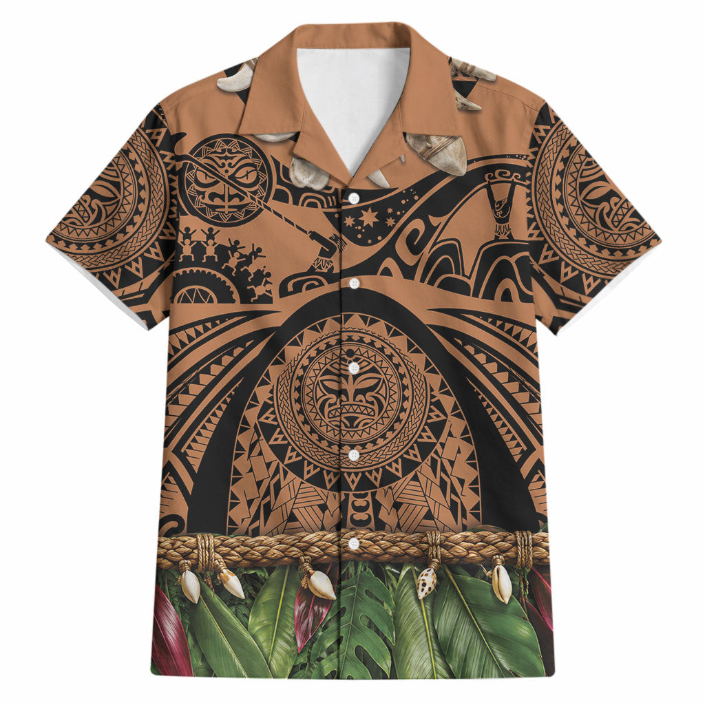 Polynesia Maui Tattoo Inspired Hawaiian Shirt Tropical Leaf Skirt Costume