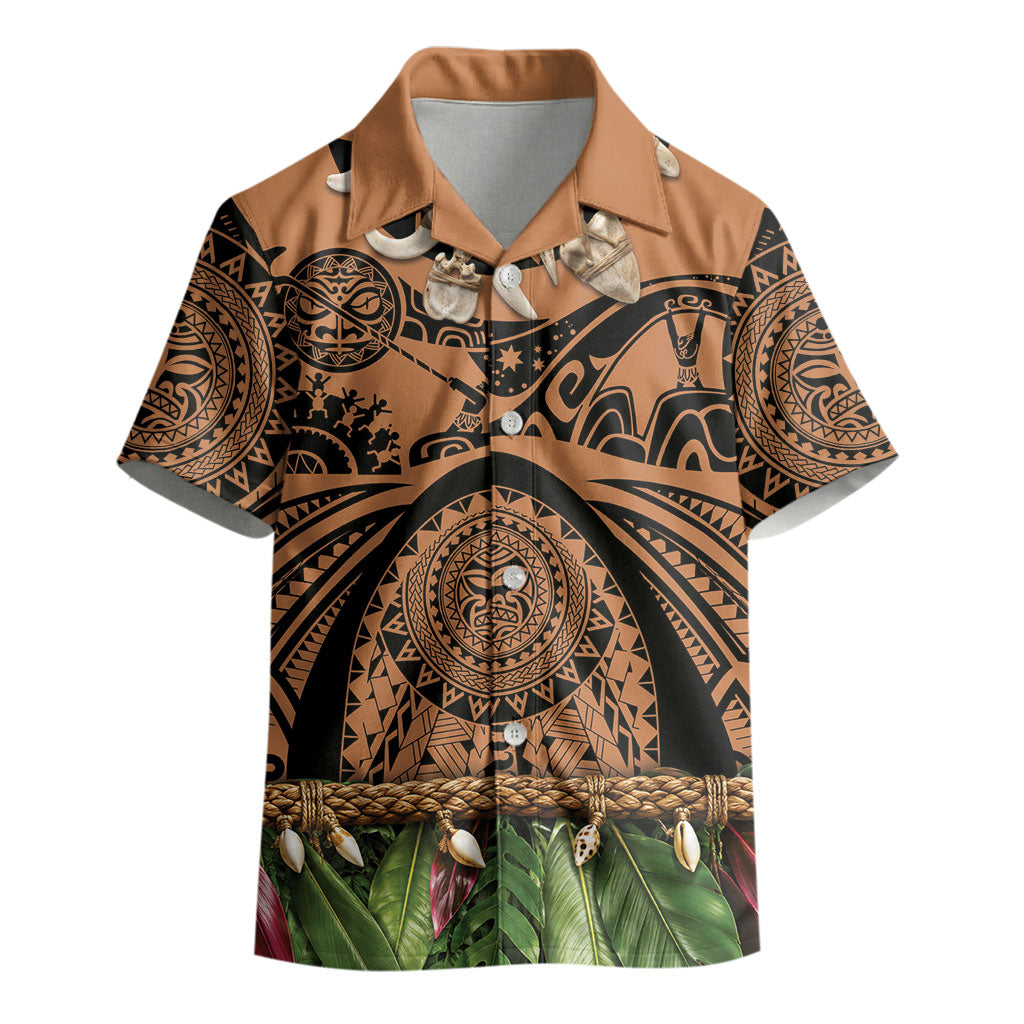 Polynesia Maui Tattoo Inspired Kid Hawaiian Shirt Tropical Leaf Skirt Costume